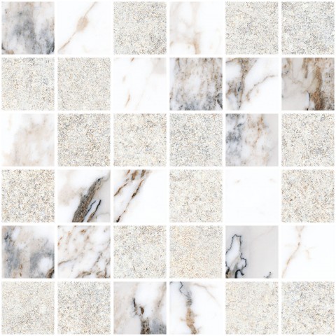 Мозаика Vitra Marble-Stone Мозаика Белый K9498838R001VTE0, цвет белый, поверхность матовая лаппатированная, квадрат, 300x300
