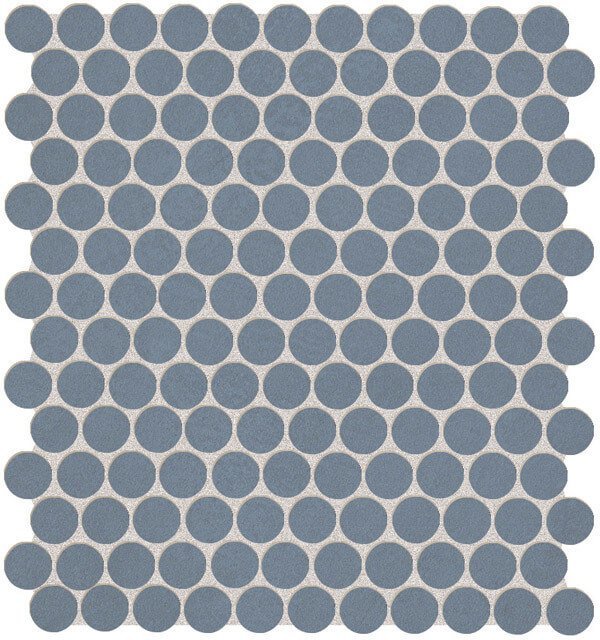 Мозаика Fap Color Line Silver Avio Round Mosaico FNMM, цвет синий, поверхность матовая, круг и овал, 295x325
