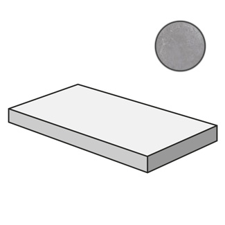 Ступени Cerdomus Supreme Angolo Dx Grad.C.Retta Grey Grip 77546, цвет серый, поверхность структурированная, прямоугольник с капиносом, 330x1200