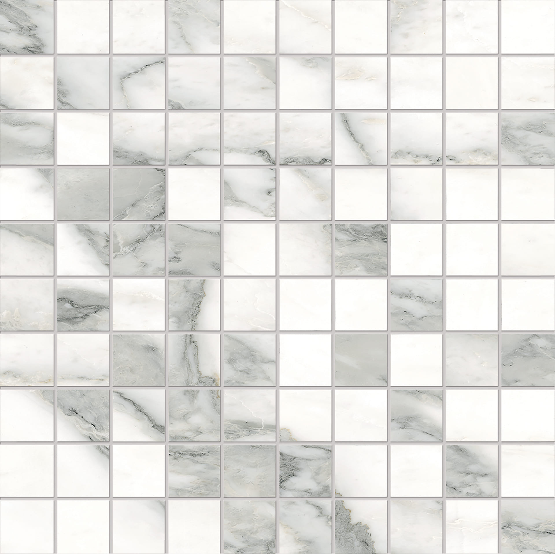 Мозаика Emilceramica (Acif) Tele Di Marmo Selection Mosaico 3X3 Arabescato Corchia Nat EK4T, цвет белый серый, поверхность матовая, квадрат, 300x300