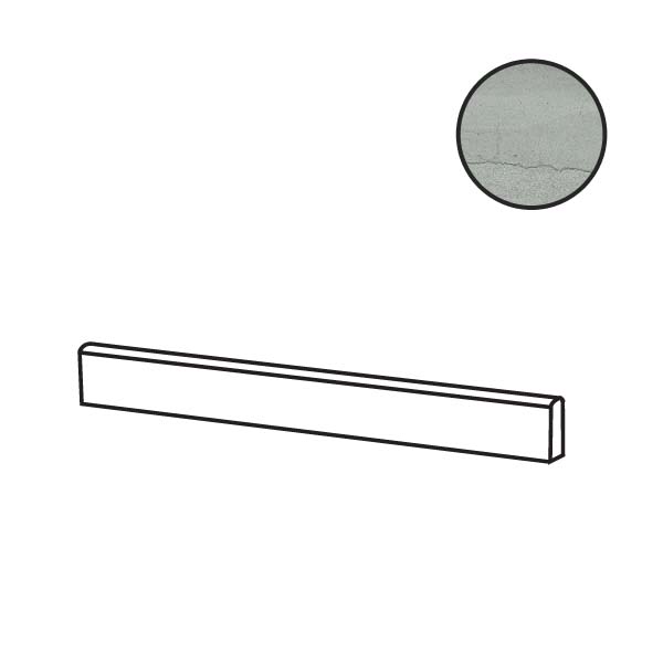 Бордюры Flaviker Double Battiscopa Linear Mint Nat PF60014887, цвет серый, поверхность натуральная, прямоугольник, 55x1200