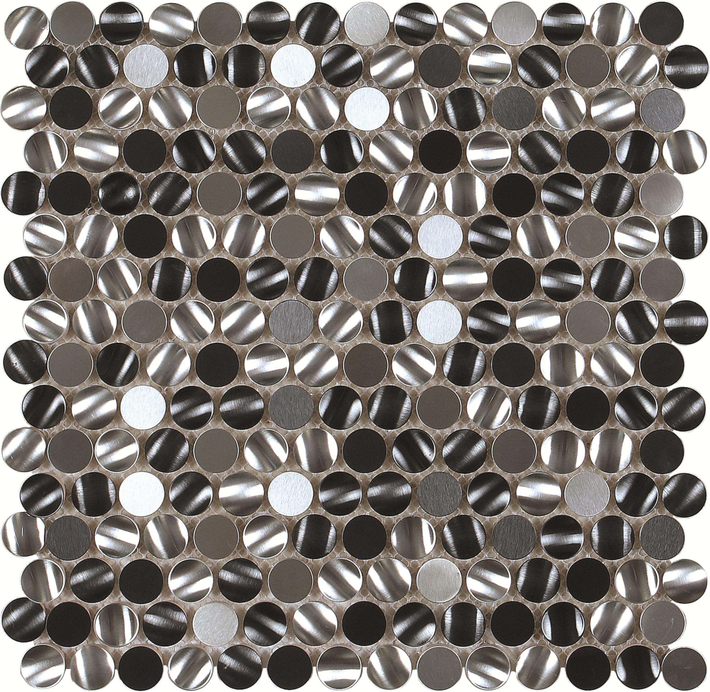 Мозаика Dune Materia Mosaics Hypnotic 187397, цвет серый, поверхность глянцевая, круг и овал, 291x291