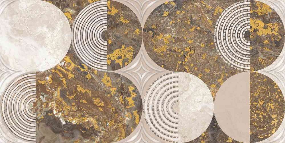 Декоративные элементы Axima Ричмонд Вставка D, цвет белый коричневый, поверхность глянцевая, прямоугольник, 300x600