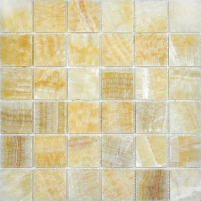 Мозаика Colori Viva Onyx CV20011, цвет жёлтый, поверхность глянцевая, квадрат, 305x305