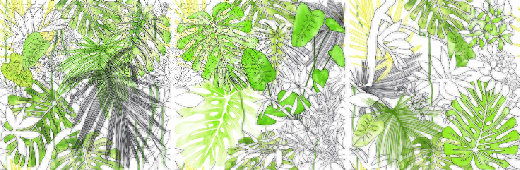Керамогранит Ornamenta Jungle Flora Equatoriale JU6060FL, цвет разноцветный, поверхность матовая, квадрат, 600x600