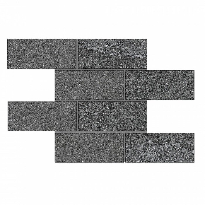 Мозаика Estima Terra Anthracite LN03/TE03 Bricks Big Неполированный 28,6x35 36777, цвет серый, поверхность матовая, прямоугольник, 286x350