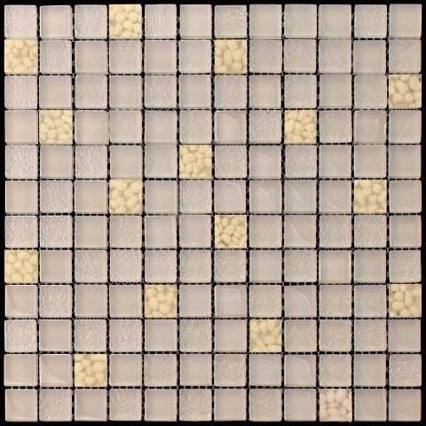 Мозаика Natural Mosaic Flowers KDS-23 (DH-2350) (Стекло), цвет бежевый, поверхность глянцевая, квадрат, 298x298