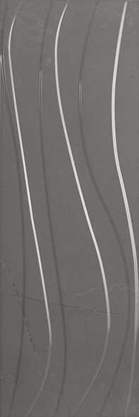 Керамическая плитка Keramex Rev. Nordkapp Wave Gris, цвет серый, поверхность глянцевая, прямоугольник, 200x600