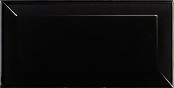Керамическая плитка Equipe Metro Black Matt 20124, цвет чёрный тёмный, поверхность матовая, кабанчик, 100x200