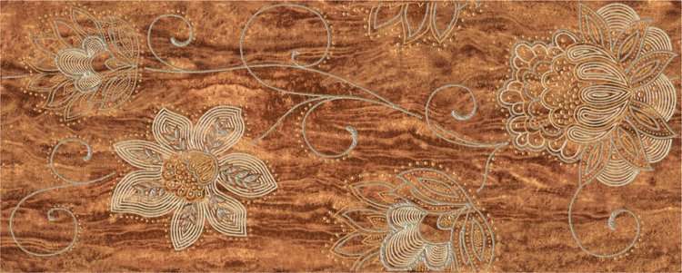 Декоративные элементы Europa Ceramica Dube Puntilla Caldera Decor, цвет коричневый, поверхность глянцевая, прямоугольник, 200x500