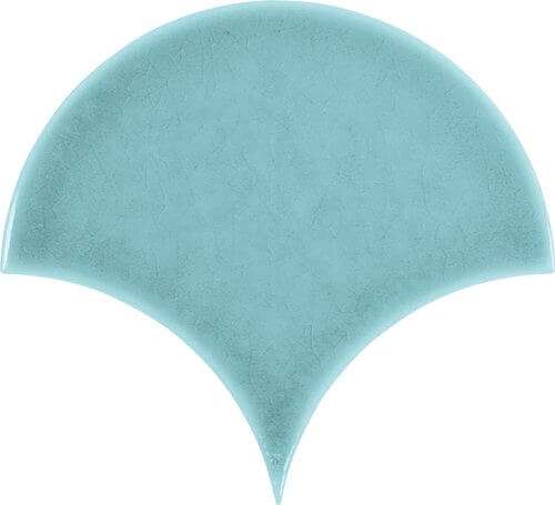 Керамическая плитка Carmen Escamas Dynamic Celeste, цвет бирюзовый, поверхность глянцевая, чешуя, 155x170