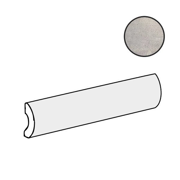 Бордюры Equipe Argile Pencil Bullnose Concrete 27590, цвет сиреневый, поверхность матовая, прямоугольник, 30x200