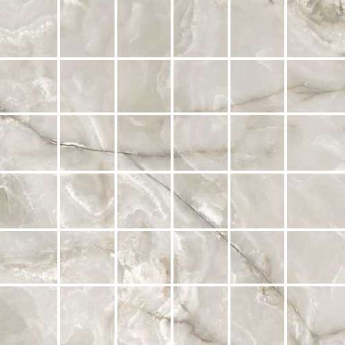Мозаика Casa Dolce Casa Onyx&More Silver Onyx Satin Mos.(5X5) 767648, цвет серый, поверхность сатинированная, квадрат, 300x300