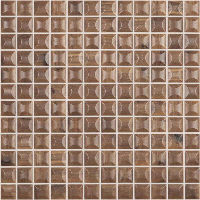Мозаика Vidrepur Wood № 4200 В, цвет коричневый, поверхность матовая, квадрат, 317x317
