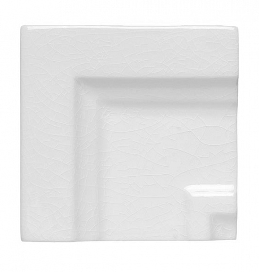 Вставки Adex ADMO5410 Angulo Marco Cornisa Clasica C/C Blanco, цвет белый, поверхность глянцевая, квадрат, 75x75
