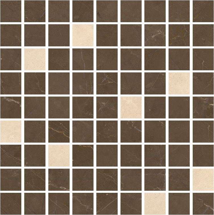 Мозаика Kerranova Marble Trend K-1002(1003)/MR(LR)/m21, цвет коричневый, поверхность матовая, квадрат, 300x300