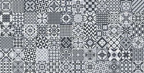 Декоративные элементы Gaya Fores Deco Heritage Black, цвет чёрно-белый, поверхность глазурованная, прямоугольник, 320x625