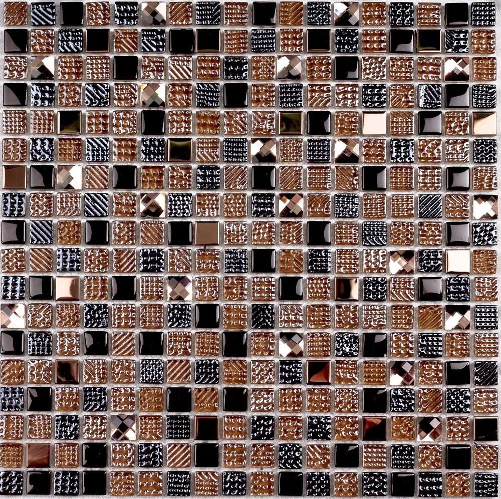 Мозаика Bonaparte Bonaparte Crystal Brown, цвет коричневый, поверхность глянцевая, квадрат, 300x300
