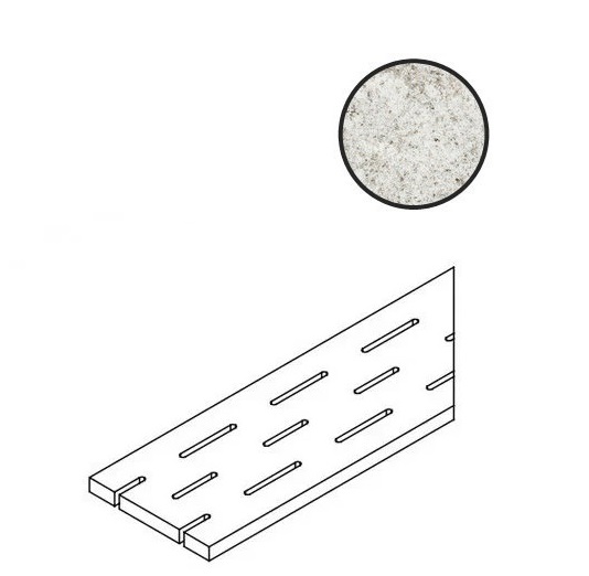 Спецэлементы Atlas Concorde Forte Dei Marmi Quark Brazilian White Griglia Angolo Dx 620090001126, цвет белый, поверхность матовая, прямоугольник, 200x600