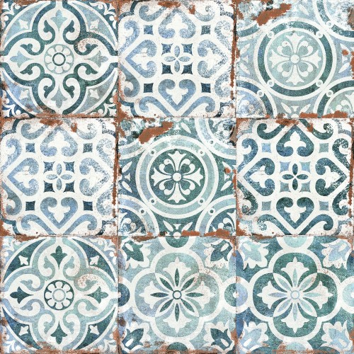 Декоративные элементы Modern Ceramics Abel Mix, цвет синий, поверхность матовая, квадрат, 99x99