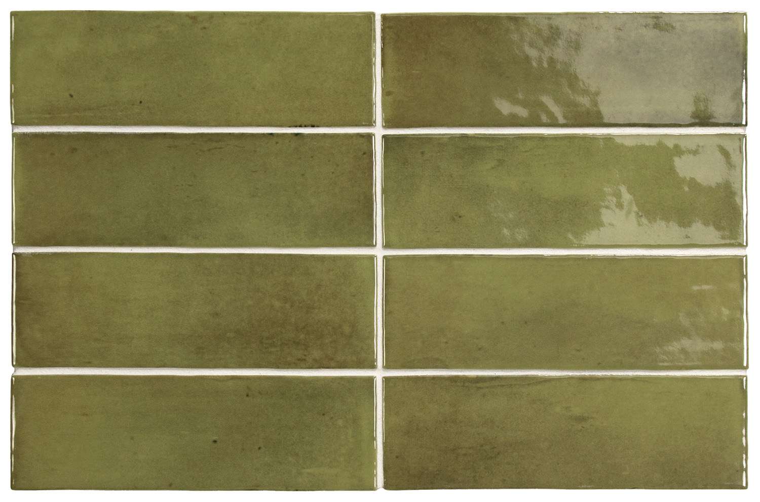 Керамогранит Equipe Coco Verd 27989, цвет зелёный, поверхность глянцевая, под кирпич, 50x150