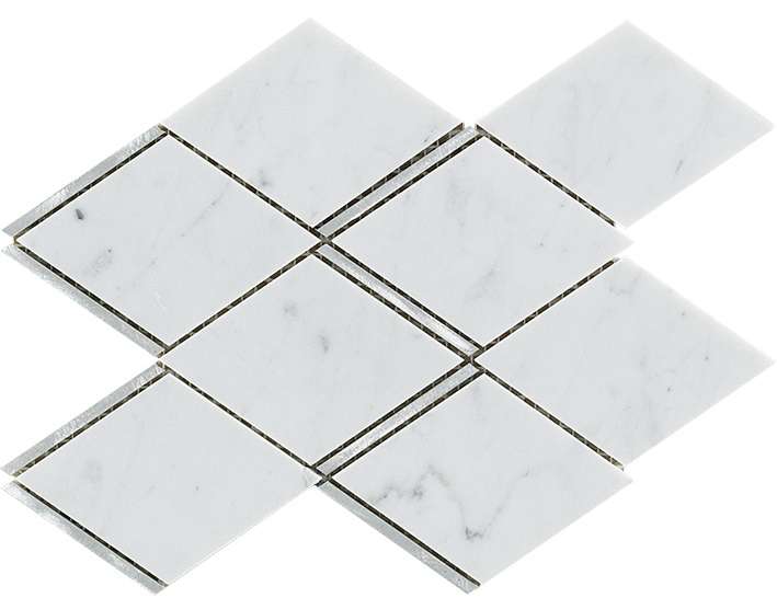Мозаика L'Antic Colonial Victorian Rhombus Carrara Aluminium L241716261, цвет белый, поверхность матовая, ромб, 205x240