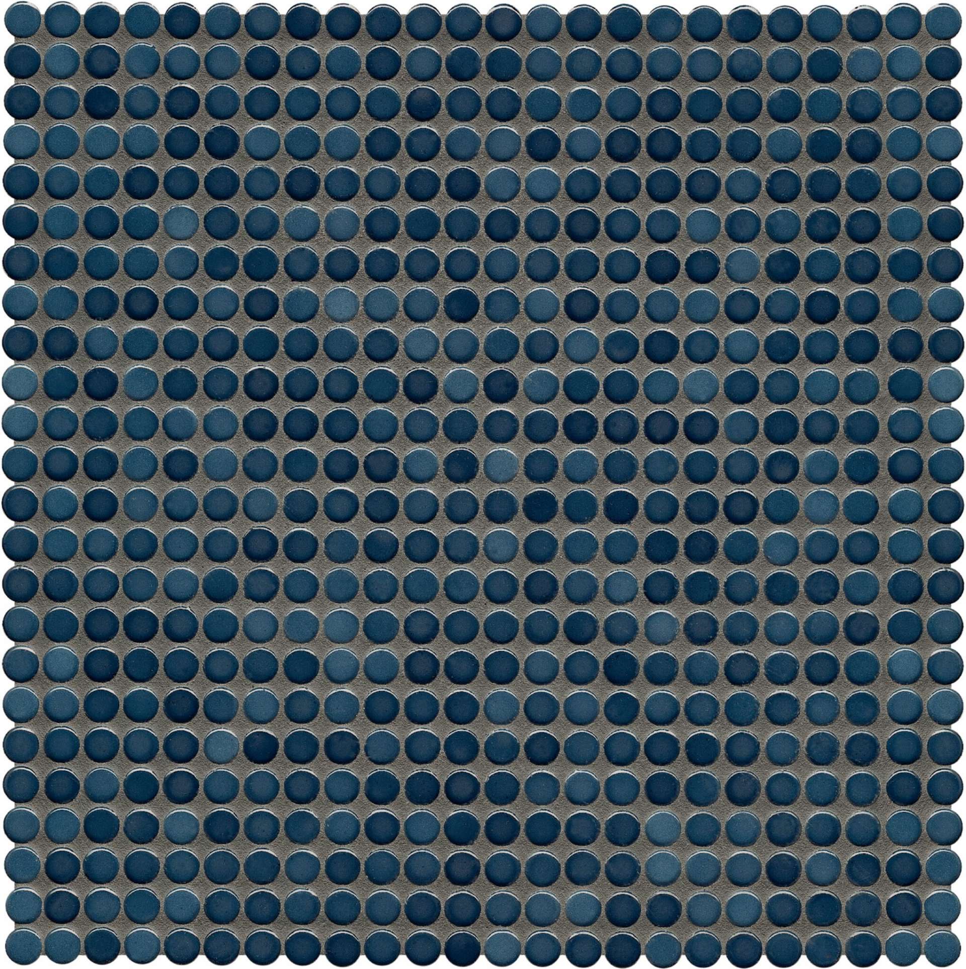Мозаика Jasba Loop Stahlblau 40009H-44, цвет синий, поверхность глянцевая, круг и овал, 316x316