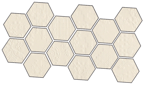 Мозаика Mutina Dechirer Mosaico random decor Bianco PUDD41, цвет белый, поверхность матовая, прямоугольник, 220x450