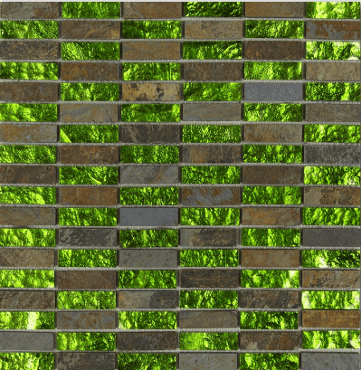 Мозаика Art & Natura Equilibrio 1548-11, цвет зелёный, поверхность глянцевая, квадрат, 300x300