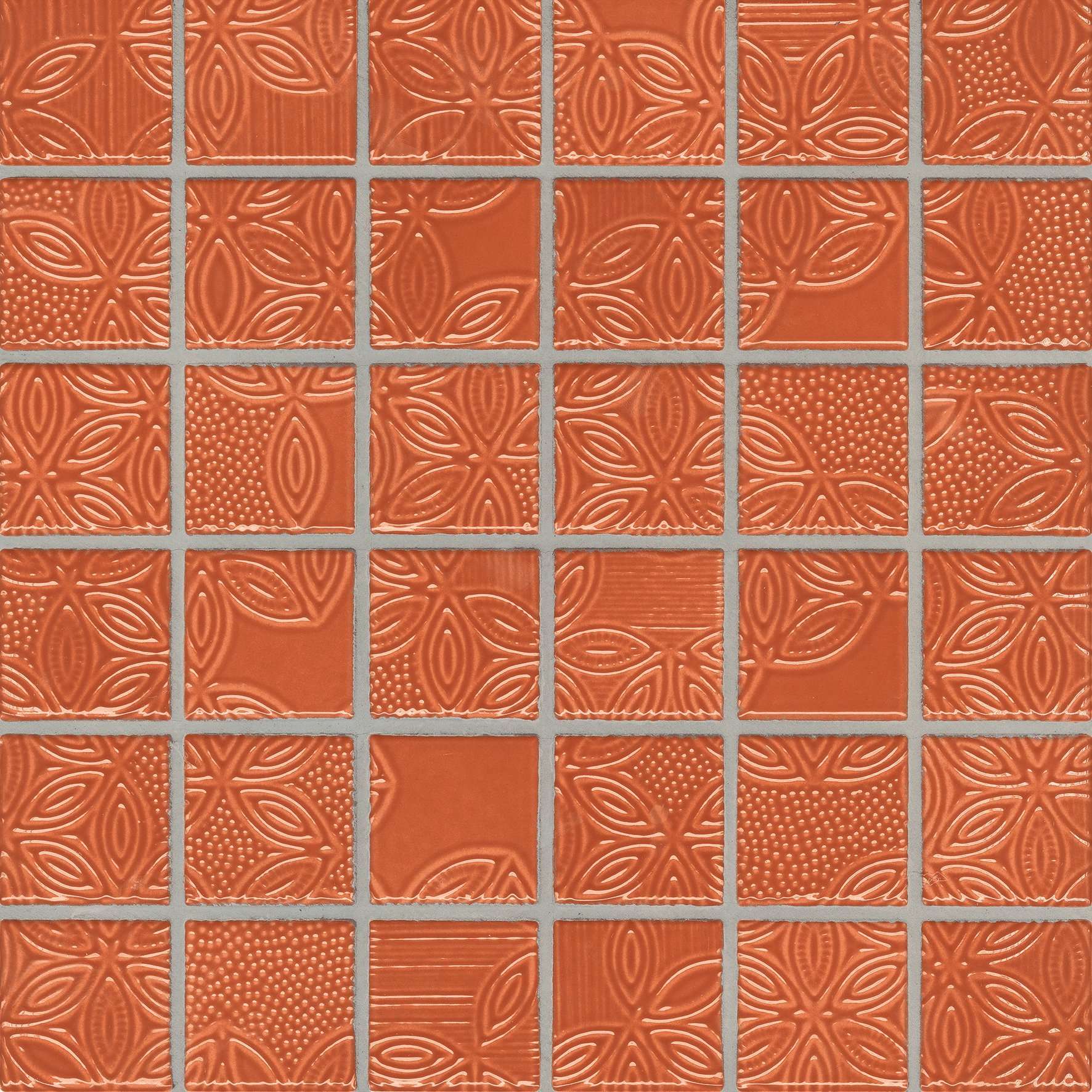 Мозаика Jasba Floris Rot Intensiv 46155H, цвет красный, поверхность глянцевая, квадрат, 297x297