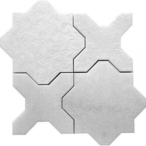 Керамическая плитка Skalini Pantheon PNV White, цвет белый, поверхность матовая, квадрат, 239x239