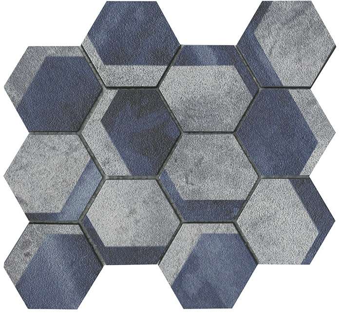 Мозаика L'Antic Colonial Universe Hexagon Blue L241715401, цвет серый синий, поверхность матовая, шестиугольник, 230x267