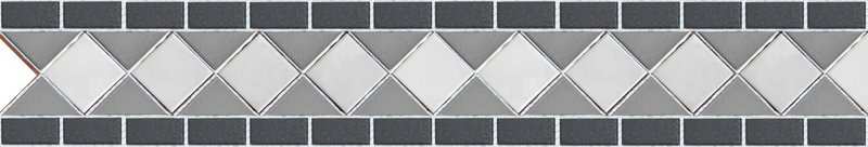 Мозаика Caramelle Mosaic Fascia Equinozio 48x48x6, цвет чёрно-белый, поверхность матовая противоскользящая, , 124x393