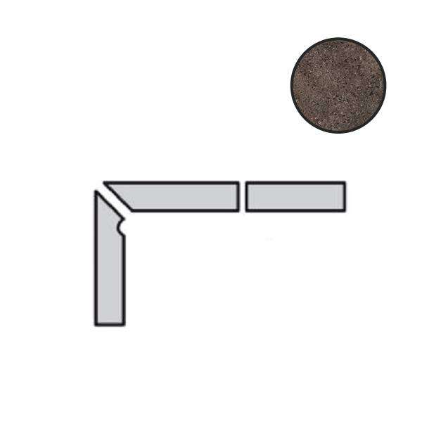 Бордюры Interbau Abell Marone Left, цвет коричневый, поверхность противоскользящая, прямоугольник, 80x310