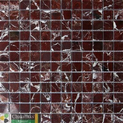 Мозаика Chakmaks Anatolian Stone Rosso Levanto, цвет бордовый, поверхность структурированная, квадрат, 305x305