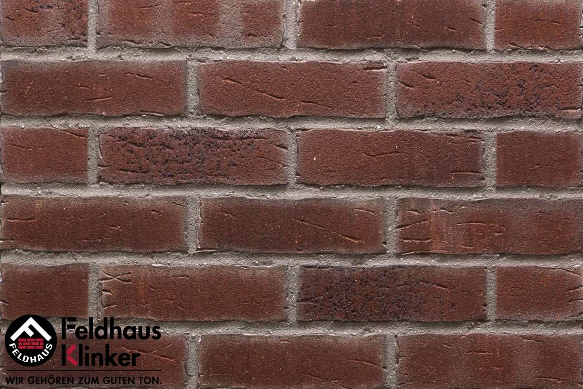 Клинкер Feldhaus Klinker Sintra Cerasi Aubergin R664WDF14, цвет терракотовый, поверхность матовая, под кирпич, 65x215