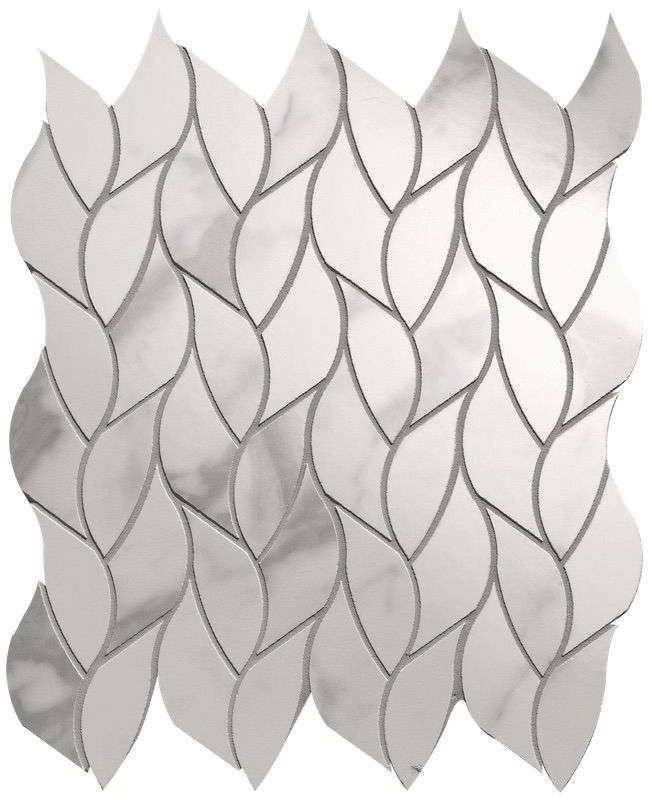 Мозаика Fap Roma Gold Carrara Superiore Leaves Mosaico fQMR, цвет серый, поверхность глянцевая, прямоугольник, 259x309