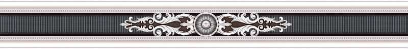 Бордюры Piastrella Дамаск Ротонда Бордюр 2, цвет серый, поверхность матовая, прямоугольник, 60x500