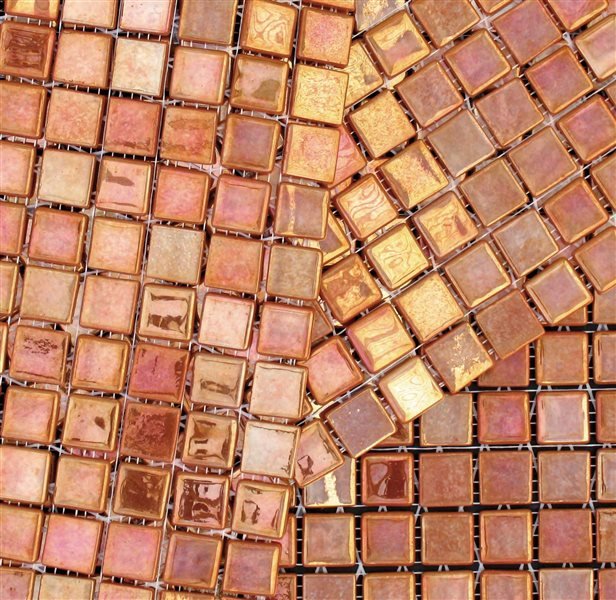 Мозаика Mosavit Metalico Bronce, цвет розовый, поверхность глянцевая, квадрат, 316x316