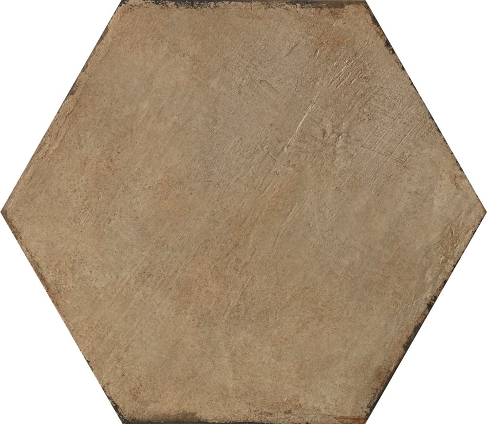 Керамогранит Settecento Gea Esagona Ocra, цвет коричневый, поверхность глазурованная, прямоугольник, 409x472