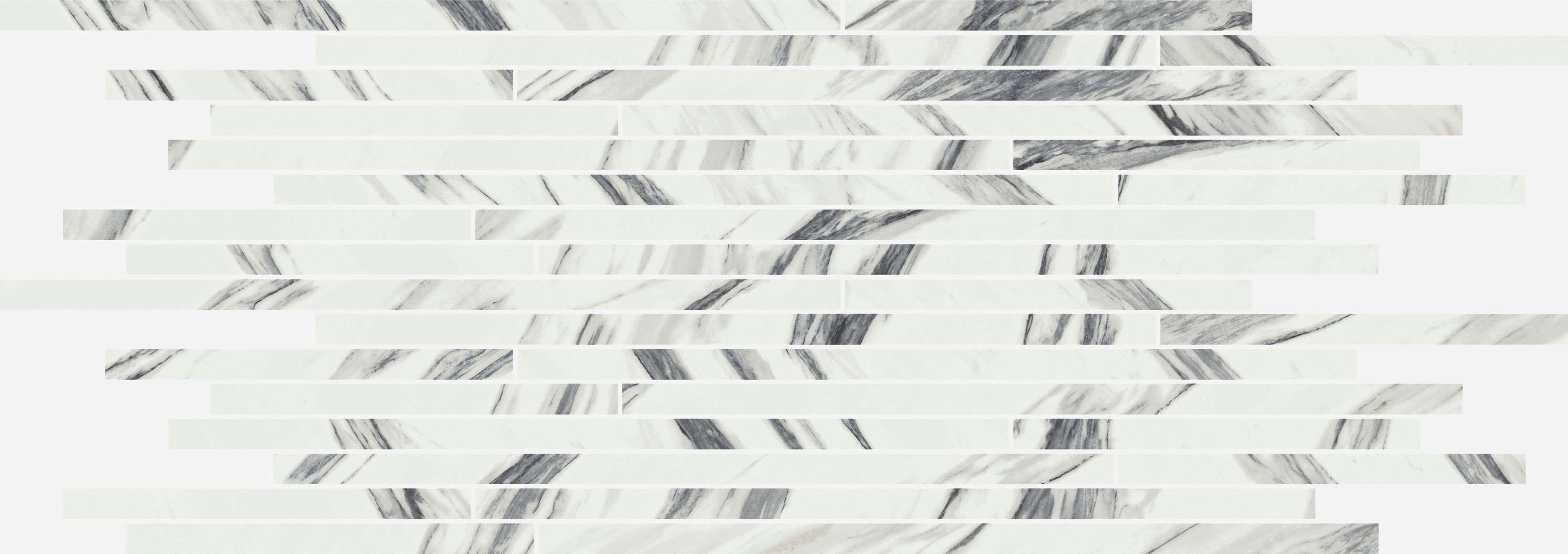 Мозаика Italon Charme Deluxe Fantastico Strip Lux 610110000641, цвет чёрно-белый, поверхность полированная, прямоугольник, 260x750