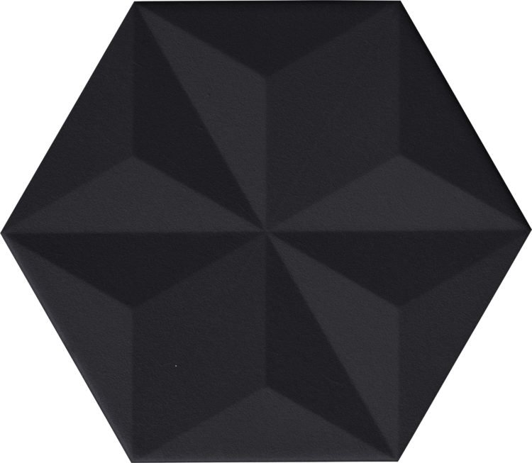 Керамогранит Aparici Chaplin Black Vela Hexagon, цвет чёрный, поверхность структурированная, шестиугольник, 250x290