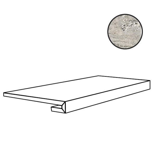 Ступени Floor Gres Plimatech Plimagray/01 9mm Gradino 776687, цвет серый, поверхность матовая, прямоугольник, 330x1200
