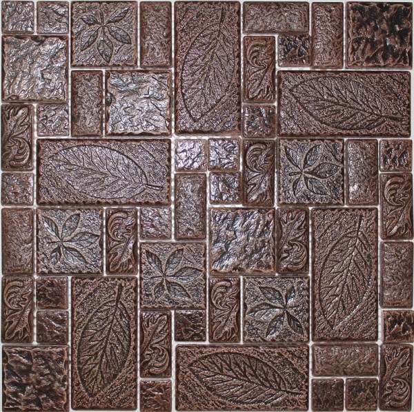 Мозаика NS Mosaic TM-502, цвет коричневый, поверхность глянцевая, квадрат, 305x305