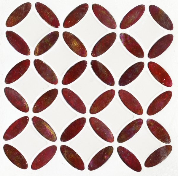 Мозаика JNJ Mosaic Керамическая Мозаика SD100-T(W), цвет бордовый, поверхность глянцевая, квадрат, 200x200