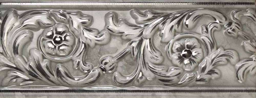 Бордюры APE Rex Cenefa Pearl, цвет серый, поверхность глянцевая, прямоугольник, 100x250