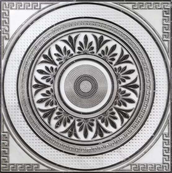 Декоративные элементы APE Vita Roseton Navona, цвет серый, поверхность матовая, квадрат, 600x600