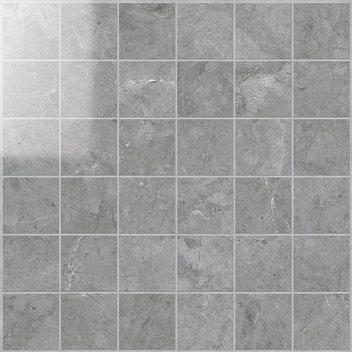 Мозаика Novabell Mosaico Grigio Imperiale Lapp. IMP 225L, цвет серый, поверхность лаппатированная, квадрат, 300x300