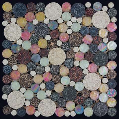 Мозаика Natural Mosaic Fusion MOK-005 (Стекло Мрамор Агломерат), цвет разноцветный, поверхность глянцевая, квадрат, 305x305