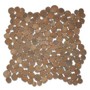 Мозаика Ker-av Tronchetto Noce Onda KER-TN110, цвет коричневый, поверхность глянцевая, квадрат, 300x300